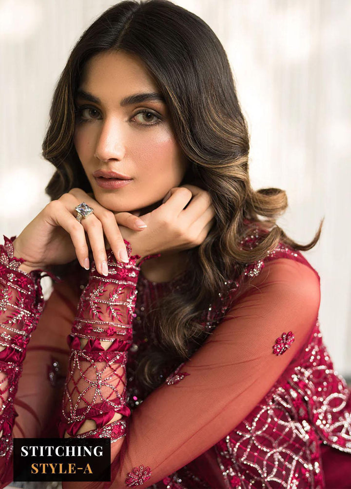 Lumiere By Saira Rizwan Embroidered Net Suits Unstitched 4 Piece SR23LF SR-06 Remy - Festive Collection