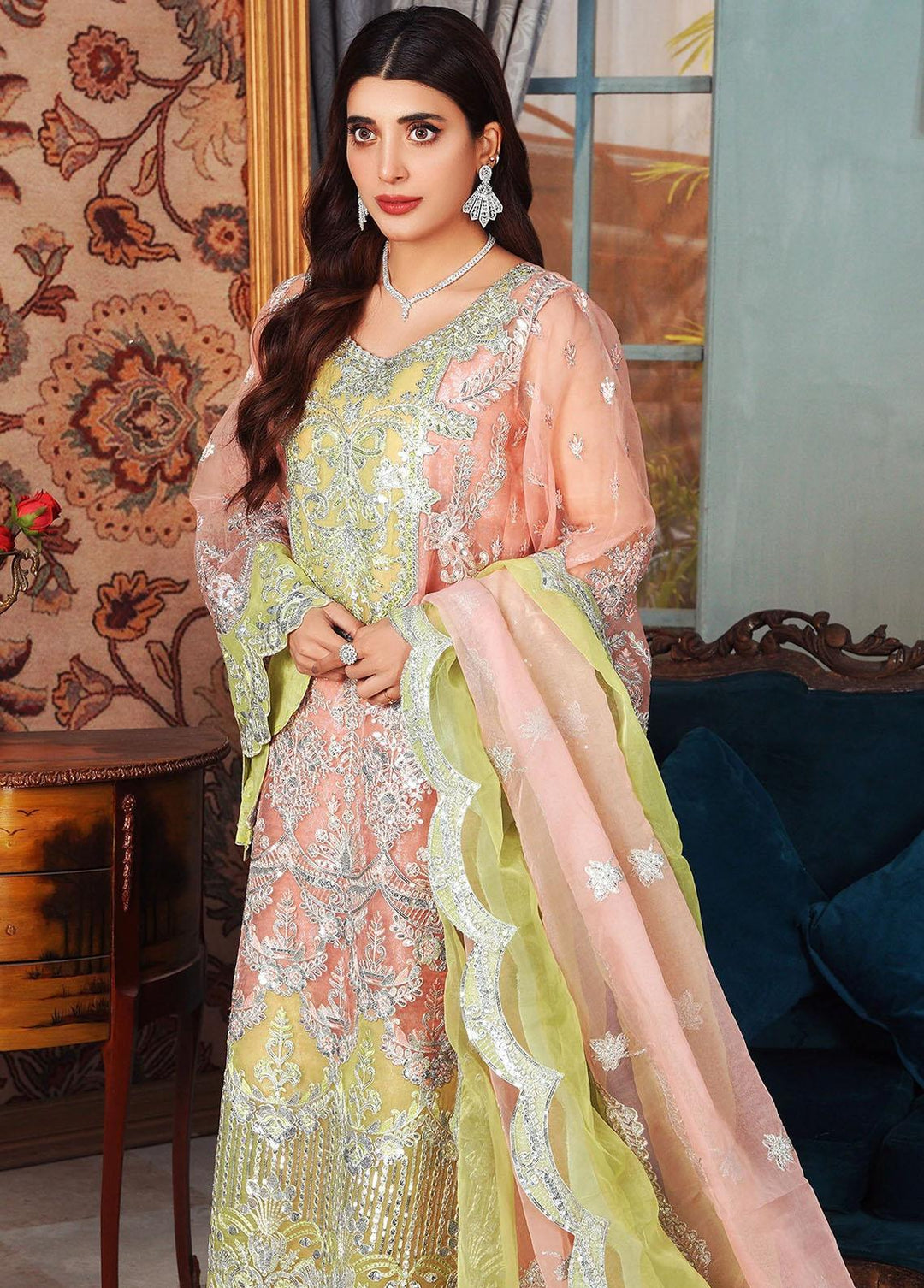 Lussoro Pret Embroidered Organza 3 Piece LR22CA L-07 Eloise