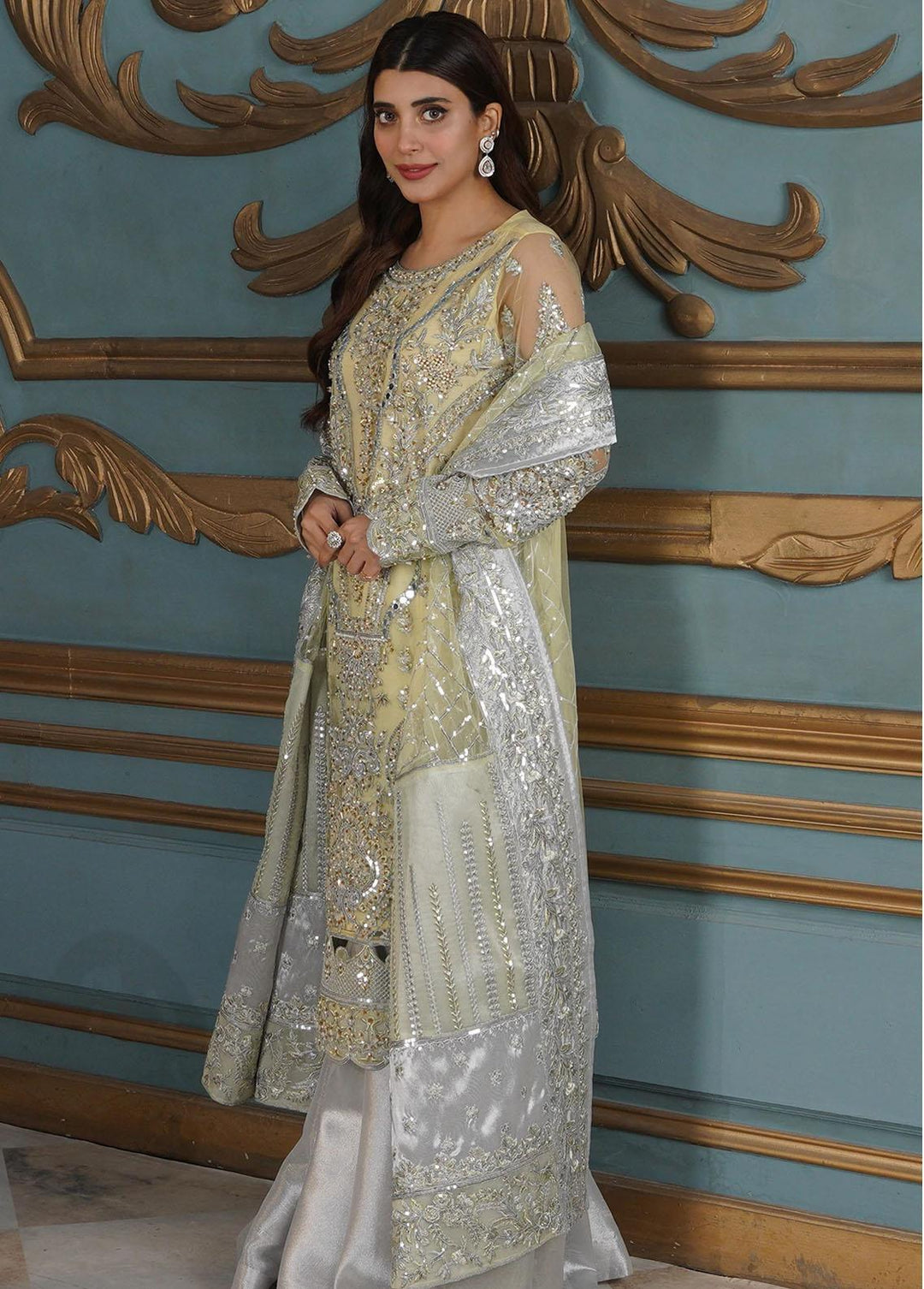 Lussoro Pret Embroidered Net 3 Piece LR22CA L-08 Meline