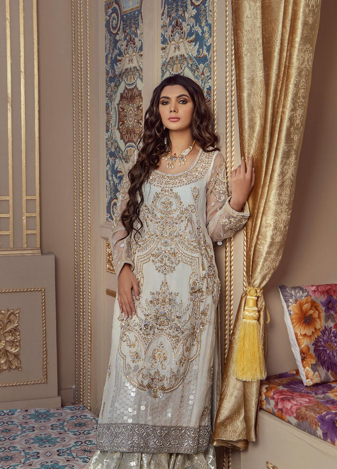 Lussoro Luxury Pret  Organza 3 Piece Dress LR22PF RA-003