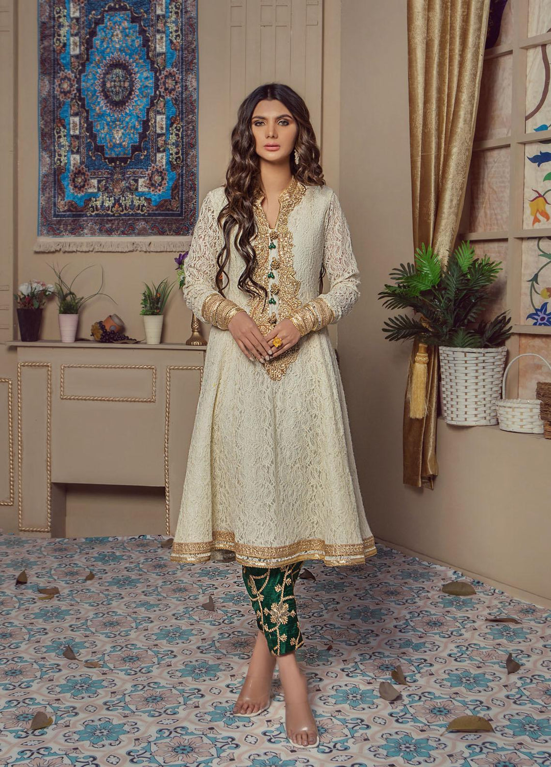 Lussoro Luxury Pret  Net 2 Piece Dress LR22PF RA-008