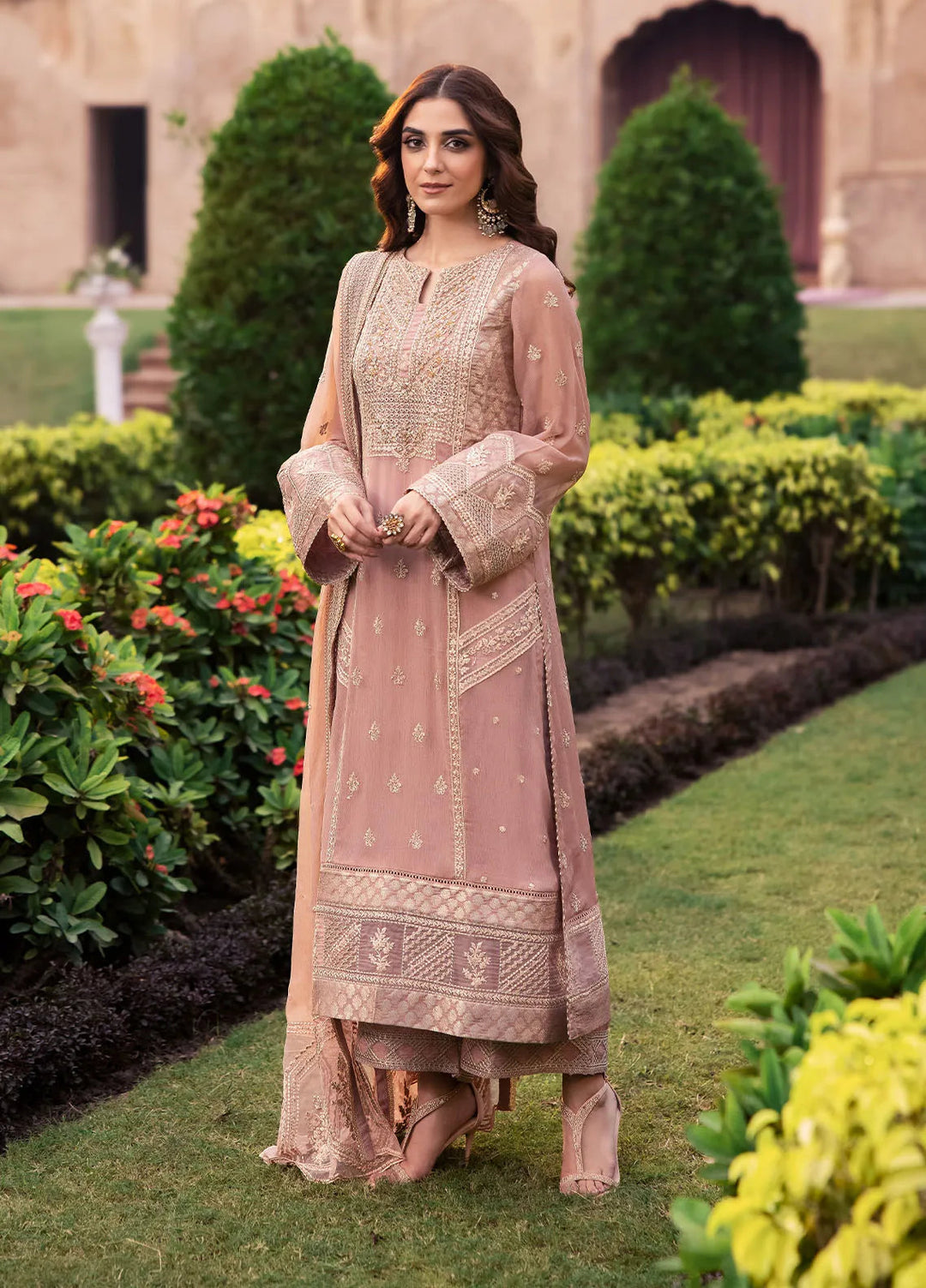 Luxe by Azure Embroidered Chiffon Suit Unstitched 3 Piece AZU24L Nectar Mirage - Formal Collection