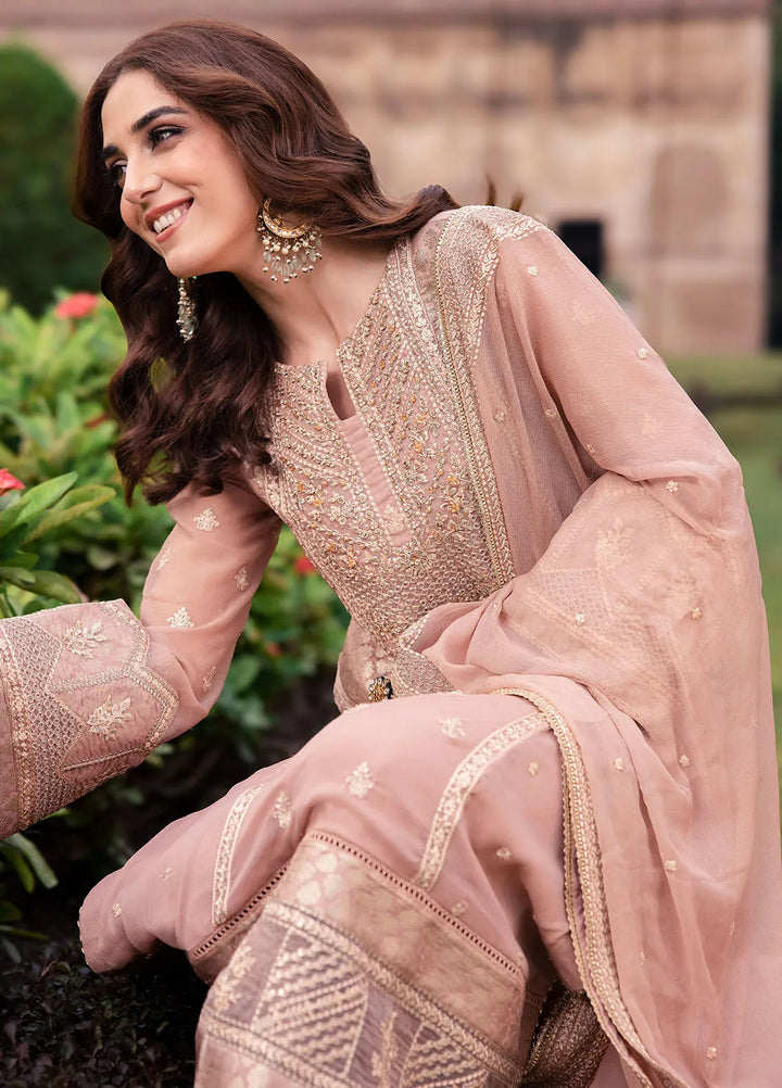 Luxe by Azure Embroidered Chiffon Suit Unstitched 3 Piece AZU24L Nectar Mirage - Formal Collection