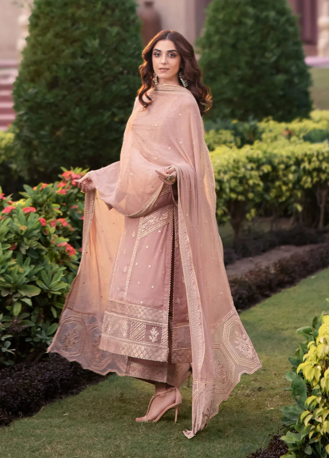 Luxe by Azure Embroidered Chiffon Suit Unstitched 3 Piece AZU24L Nectar Mirage - Formal Collection