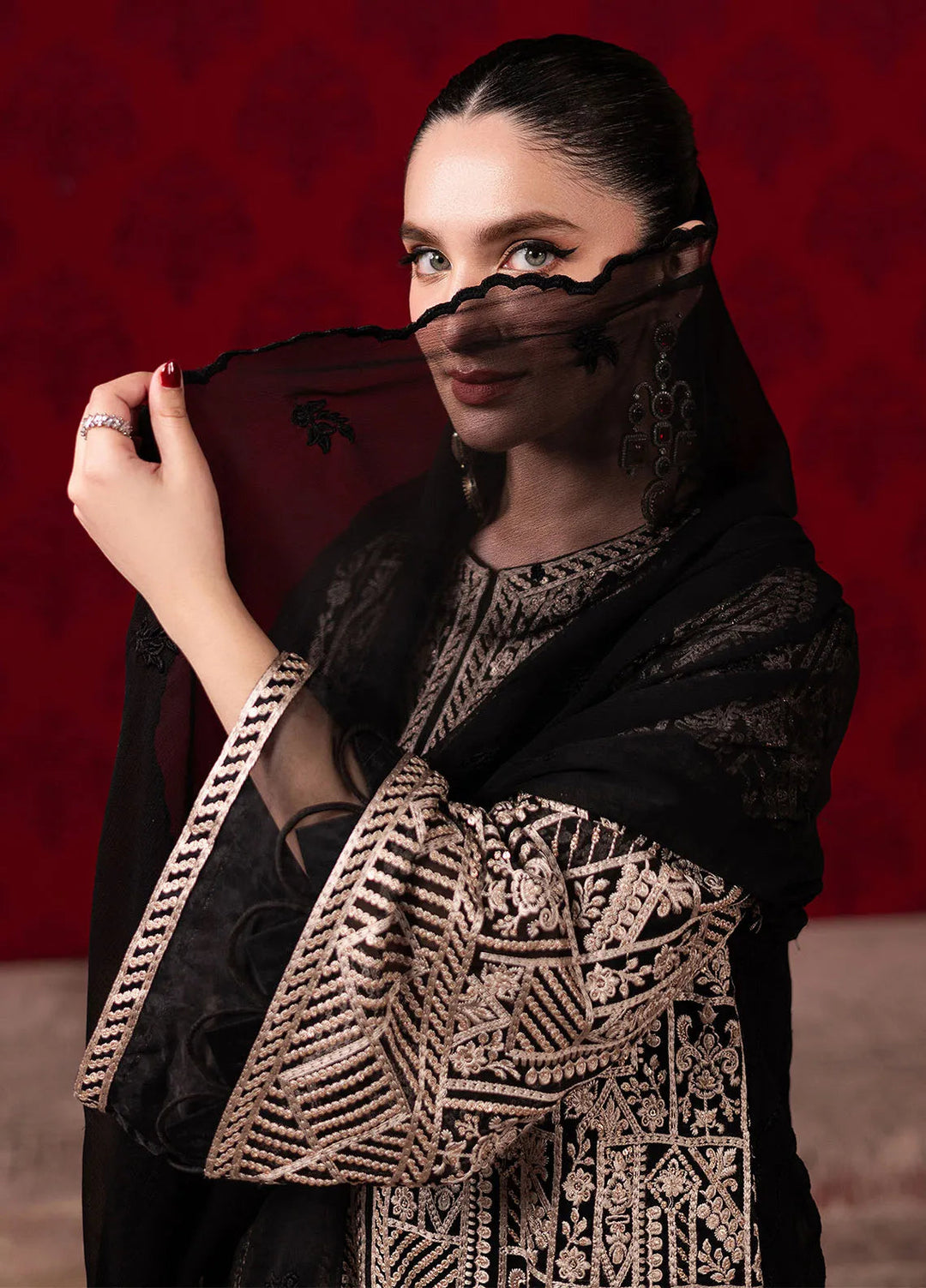 Luxe by Azure Embroidered Chiffon Suit Unstitched 3 Piece AZU24L Urban Muse - Formal Collection