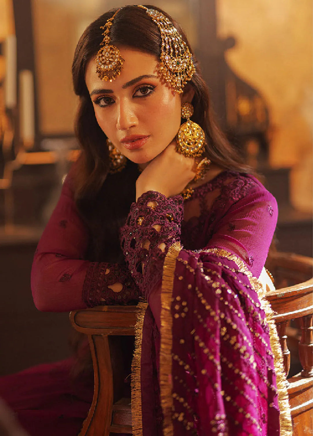 Luxe by Azure Embroidered Chiffon Suits Unstitched 3 Piece AZU24LE MFAS-121 Mysterious Fairy - Festive Collection