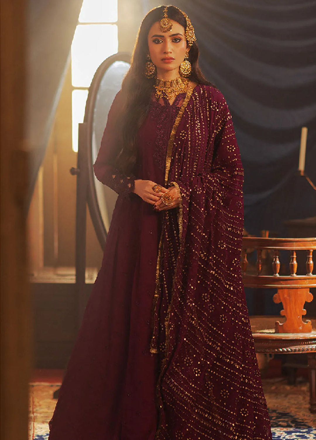 Luxe by Azure Embroidered Chiffon Suits Unstitched 3 Piece AZU24LE MFAS-121 Mysterious Fairy - Festive Collection