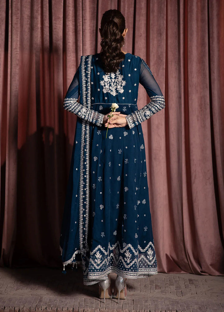 Luxe by Azure Embroidered Chiffon Suit Unstitched 3 Piece AZU24L Aquatic Whisper - Formal Collection