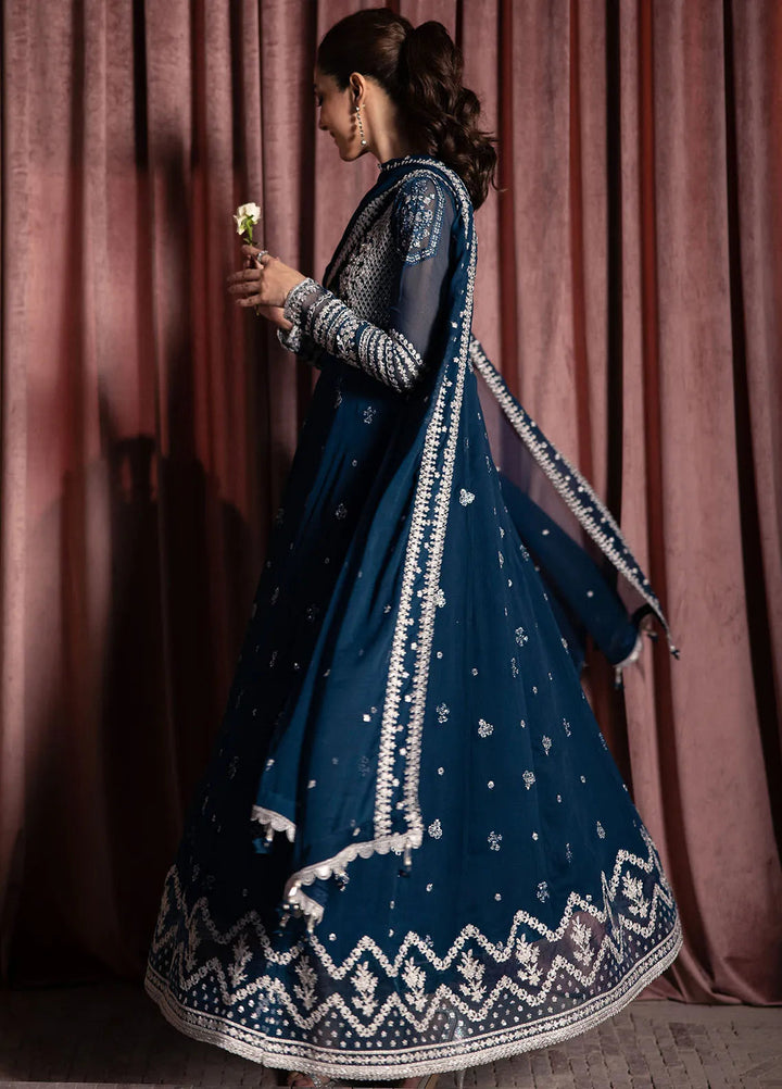 Luxe by Azure Embroidered Chiffon Suit Unstitched 3 Piece AZU24L Aquatic Whisper - Formal Collection