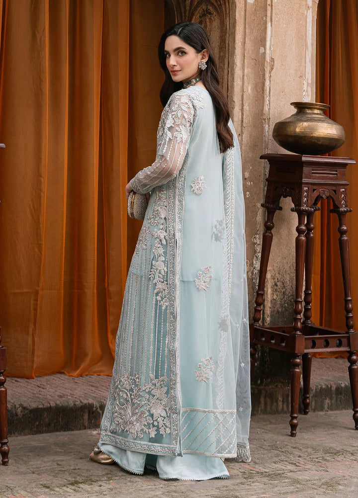 Luxe by Azure Embroidered Net Suit Unstitched 3 Piece AZU24L Dreamy Azure - Formal Collection