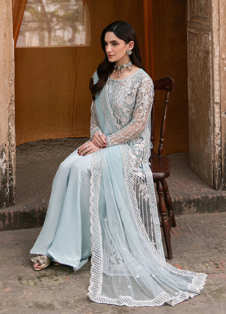 Luxe by Azure Embroidered Net Suit Unstitched 3 Piece AZU24L Dreamy Azure - Formal Collection