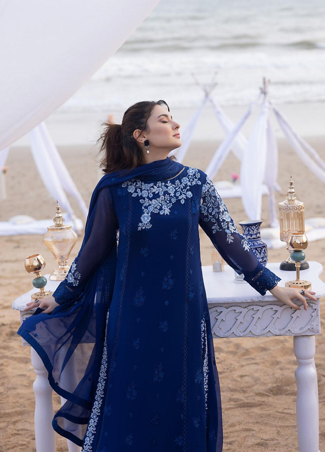 Luxe By Azure Embroidered  Suits Unstitched 3 Piece AZU23LX AS-107 Sapphire Sun - Eid Collection