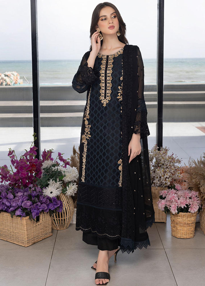Luxe By Azure Embroidered  Suits Unstitched 3 Piece AZU23LX AS-109  Flint Fantasy - Eid Collection
