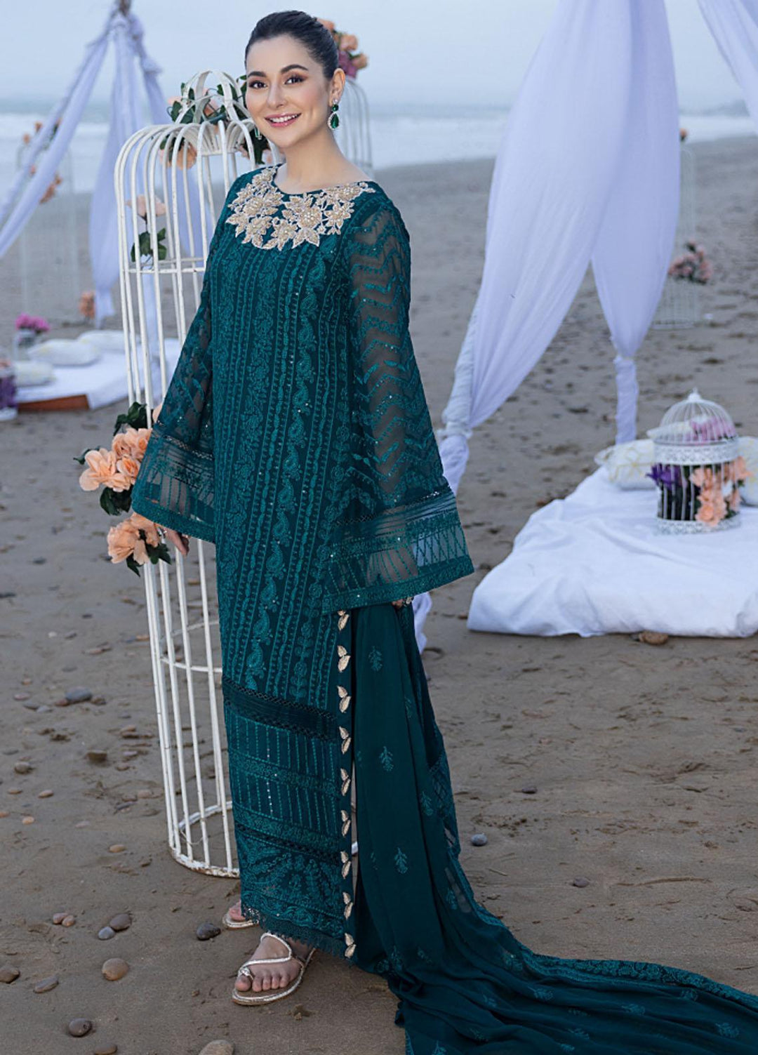 Luxe By Azure Embroidered  Suits Unstitched 3 Piece AZU23LX AS-110  Jasper Shine - Eid Collection