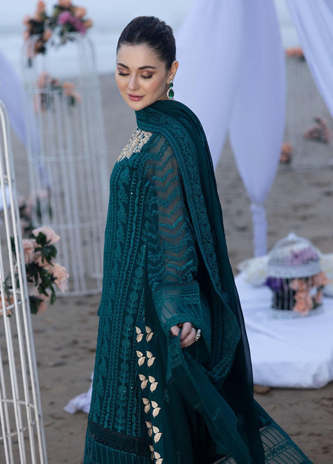 Luxe By Azure Embroidered  Suits Unstitched 3 Piece AZU23LX AS-110  Jasper Shine - Eid Collection