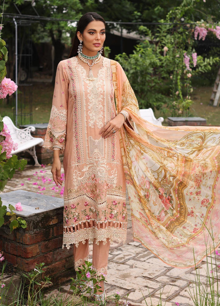 Luxe By Elaf Embroidered Lawn Suits Unstitched 3 Piece EF23LX ELJ-02B Helene - Luxury Collection