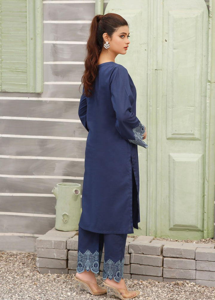 Luxeurs Casual Pret  Cotton 2 Piece Dress LX22PM Clematis Blue