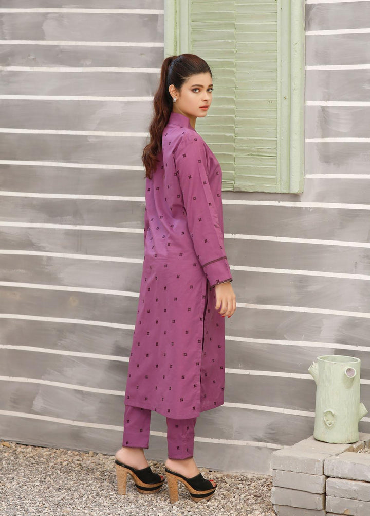 Luxeurs Casual Pret  Cotton 2 Piece Dress LX22PM Bright Violet