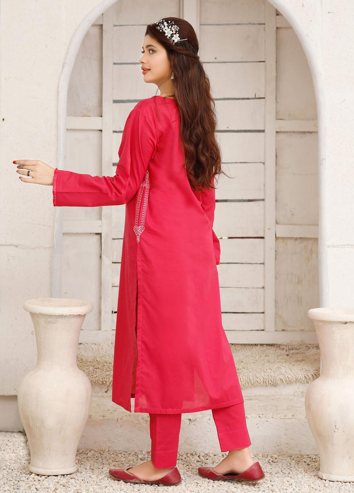 Luxeurs Casual Pret  Cotton 2 Piece Dress LX22PM Raspberry