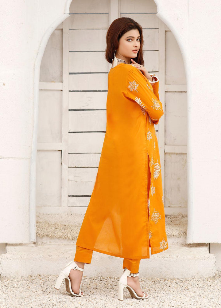 Luxeurs Casual Pret  Cotton 2 Piece Dress LX22PM Autumn Blaze