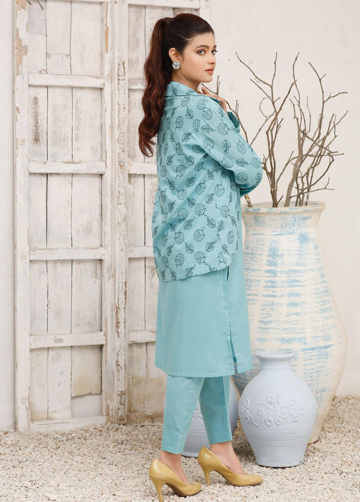 Luxeurs Casual Pret  Cotton 3 Piece Dress LX22PM Icy Mermaid