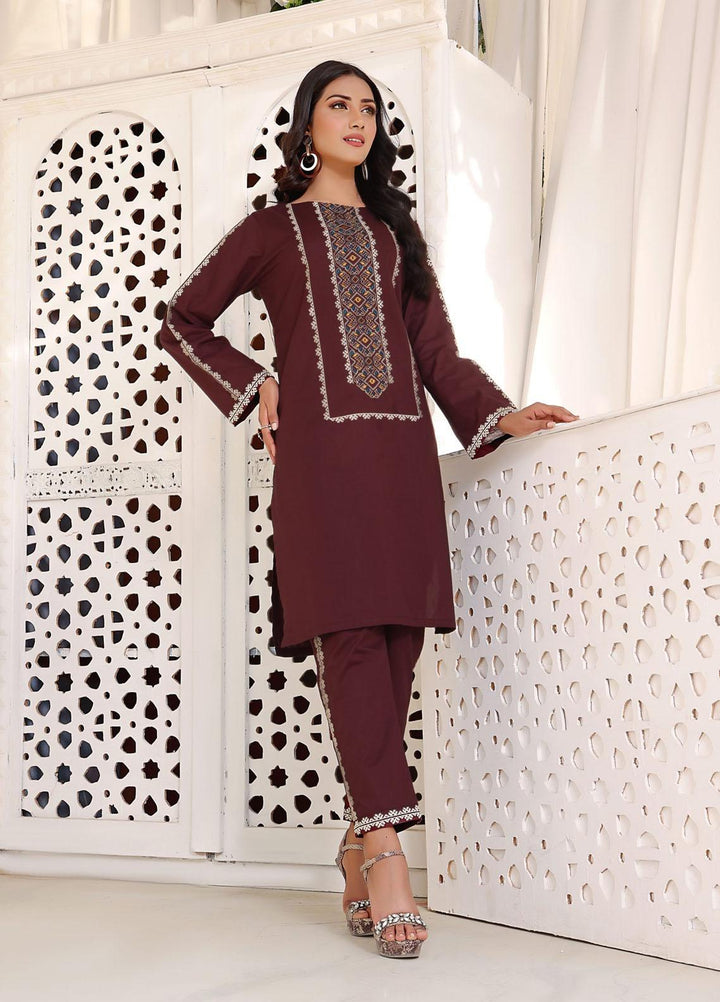 Luxeurs Casual Pret  Cotton 2 Piece Suit LX23SF Mocha Dress