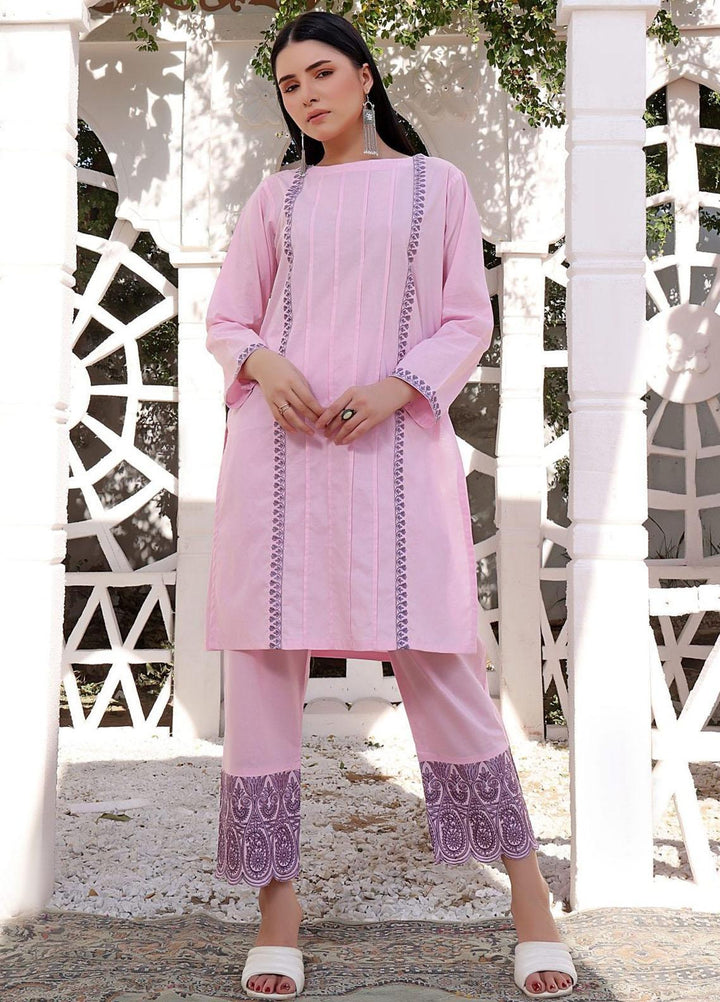 Luxeurs Casual Pret  Cotton 2 Piece Suit LX23SF Pink-a-Boo