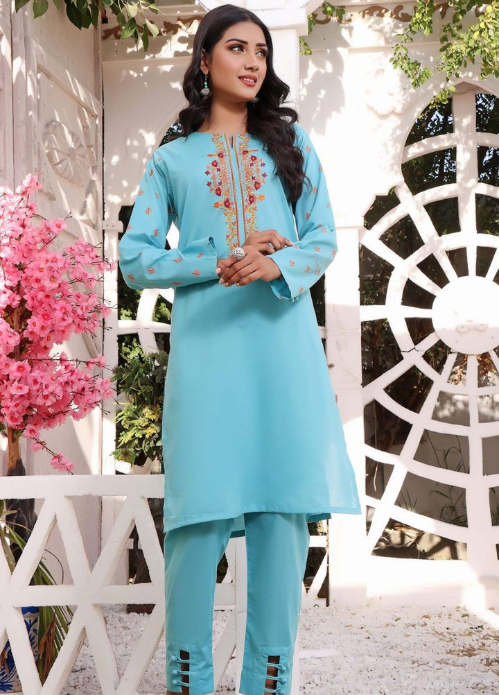 Luxeurs Casual Pret  Cotton 2 Piece Suit LX23SF Water Fall