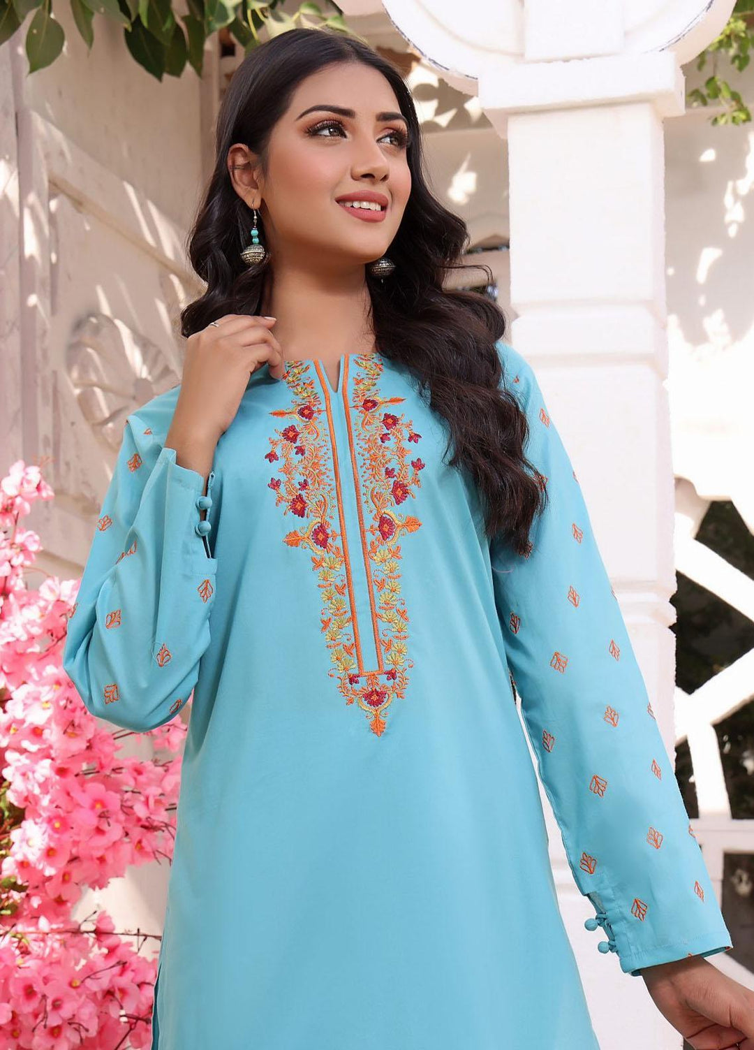 Luxeurs Casual Pret  Cotton 2 Piece Suit LX23SF Water Fall