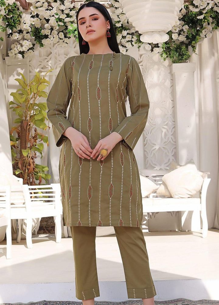 Luxeurs Casual Pret  Cotton 2 Piece Suit LX23SF Olive