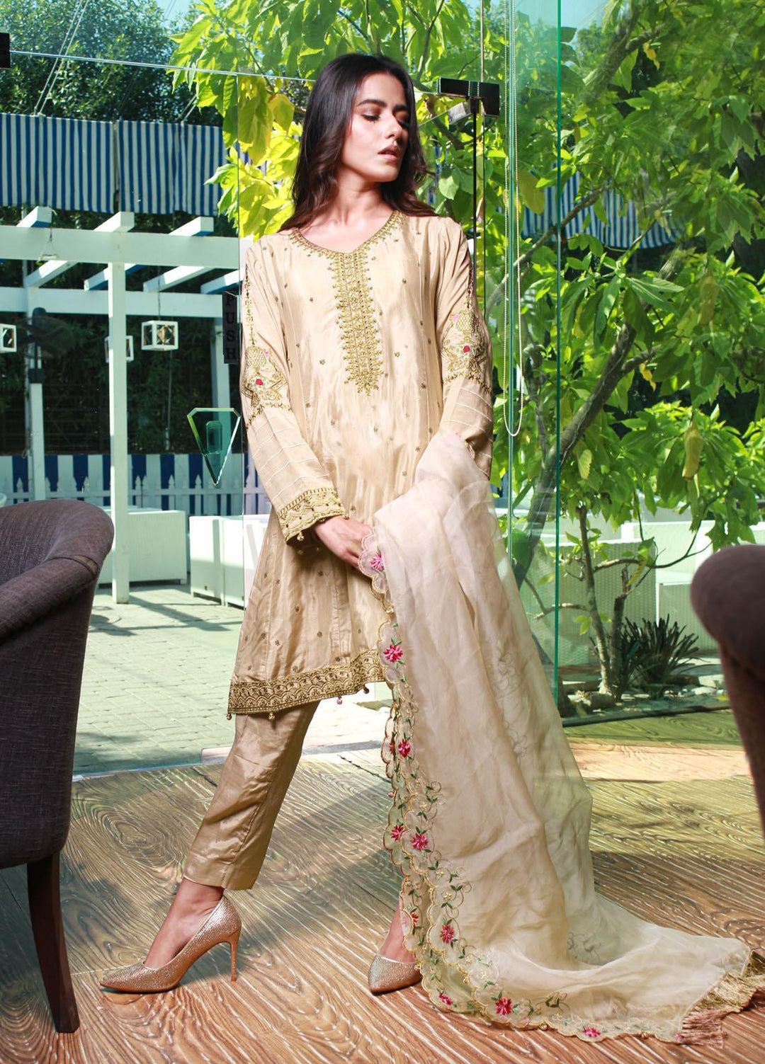 Luxeurs Embroidered Raw Silk Suits Unstitched 3 Piece LX22UC Visal-e-Yaar - Festive Collection