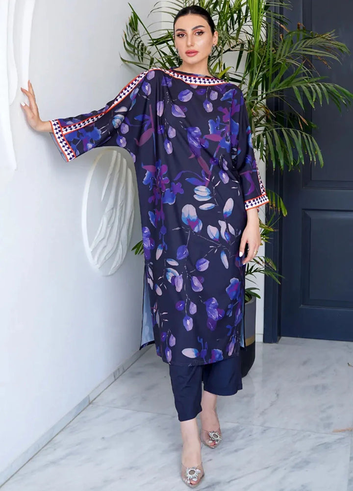 Luxury Revival By Dhaga Pret Printed Dhaga 2 Piece Suit Aqua