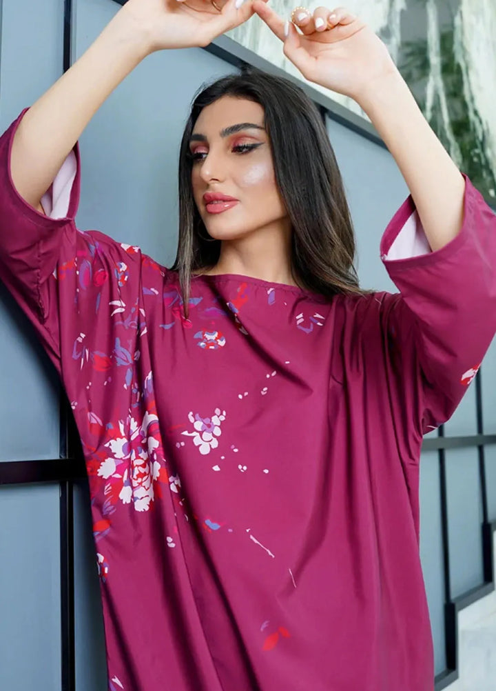Luxury Revival By Dhaga Pret Printed Dhaga 2 Piece Suit Claret