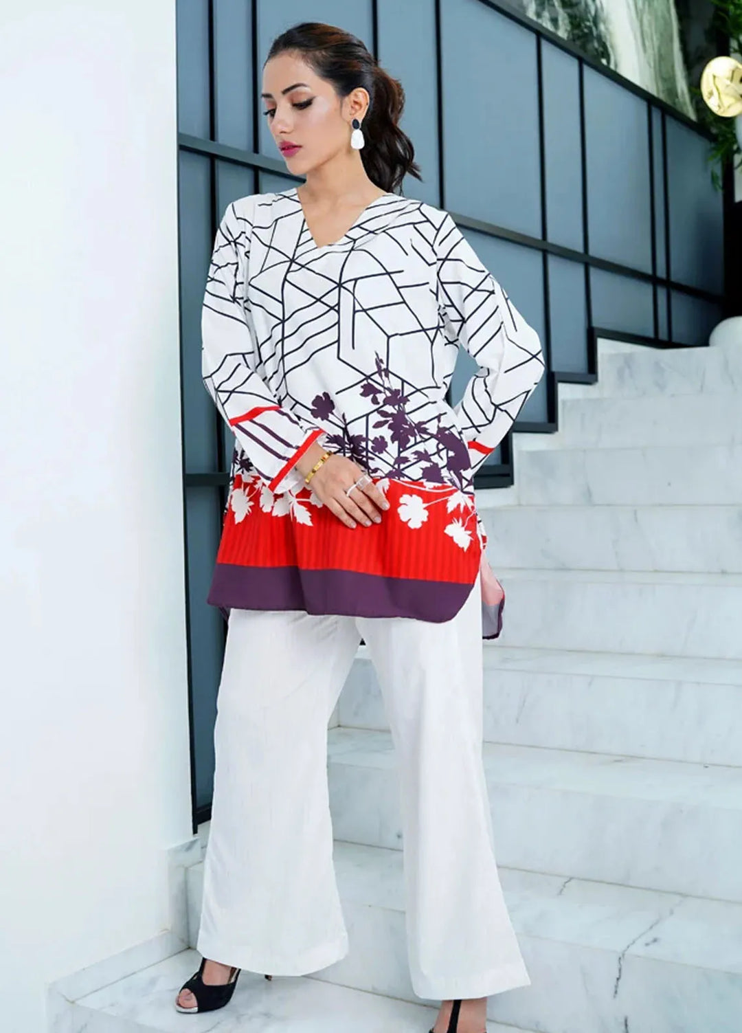 Luxury Revival By Dhaga Pret Printed Dhaga 2 Piece Suit Florid