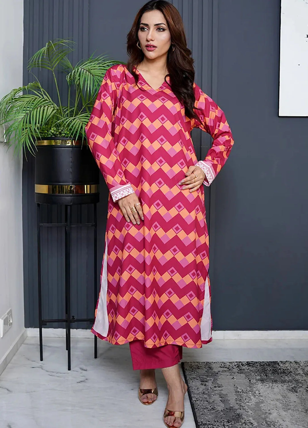 Luxury Revival By Dhaga Pret Printed Dhaga 2 Piece Suit Mystic marble