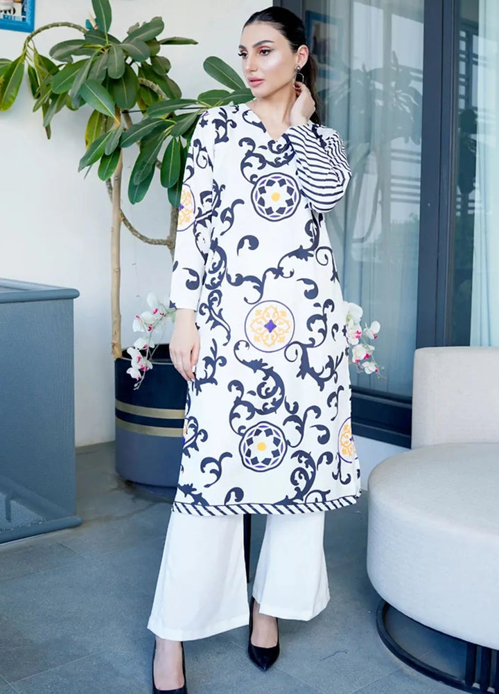 Luxury Revival By Dhaga Pret Printed Dhaga 2 Piece Suit Plumeria