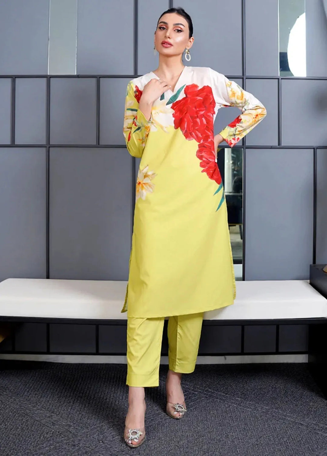 Luxury Revival By Dhaga Pret Printed Dhaga 2 Piece Suit Verdant