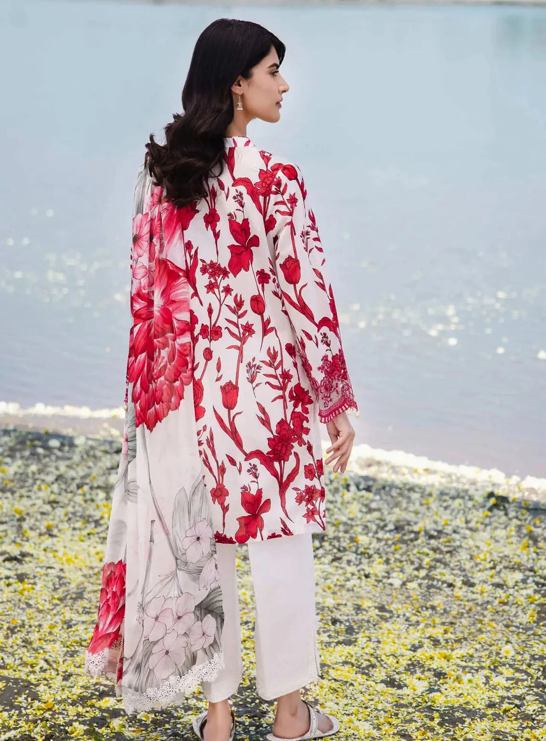M Basics By Maria B Embroidered Lawn Suit Unstitched 3 Piece MB24M2 5A - Summer Collection