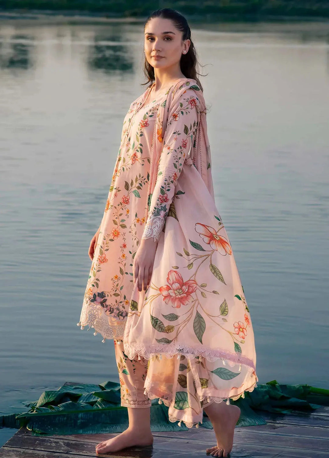 M Basics By Maria B Embroidered Lawn Suit Unstitched 3 Piece MB24M2 6A - Summer Collection