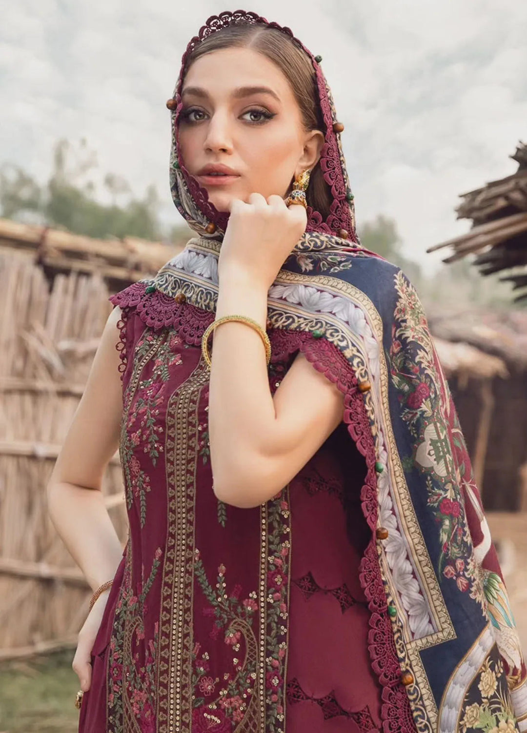 M Prints by Maria B Embroidered Suits Unstitched 3 Piece MB24MP 6B - Winter Collection