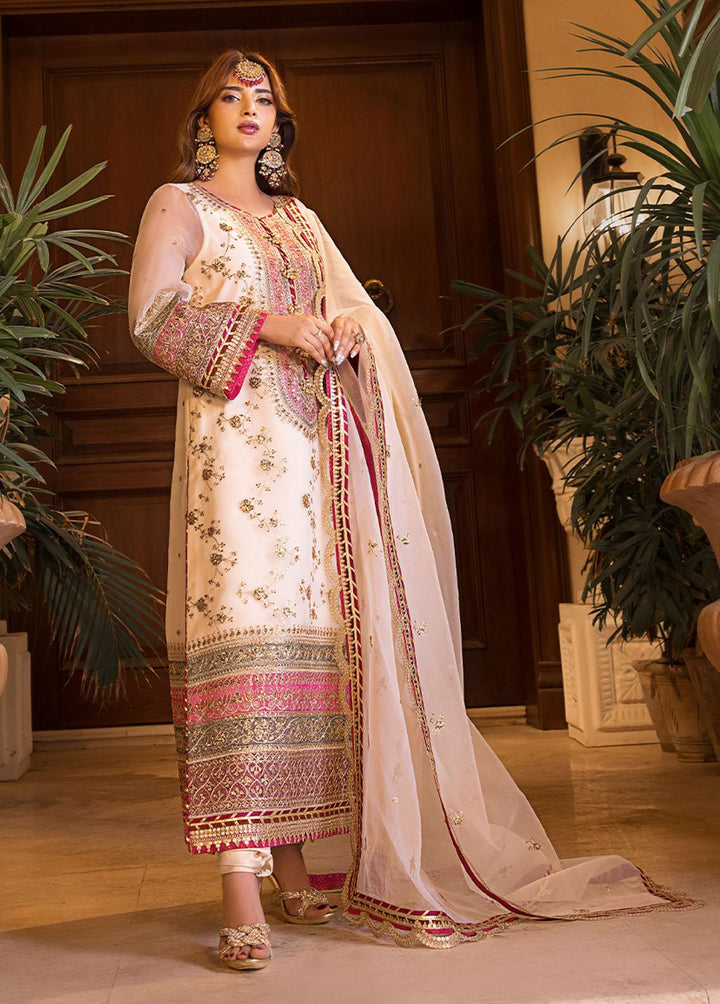 Maahru & Noorie by Asim Jofa Embroidered Organza Suits Unstitched 3 Piece AJ23MN AJSM-05 - Festive Collection