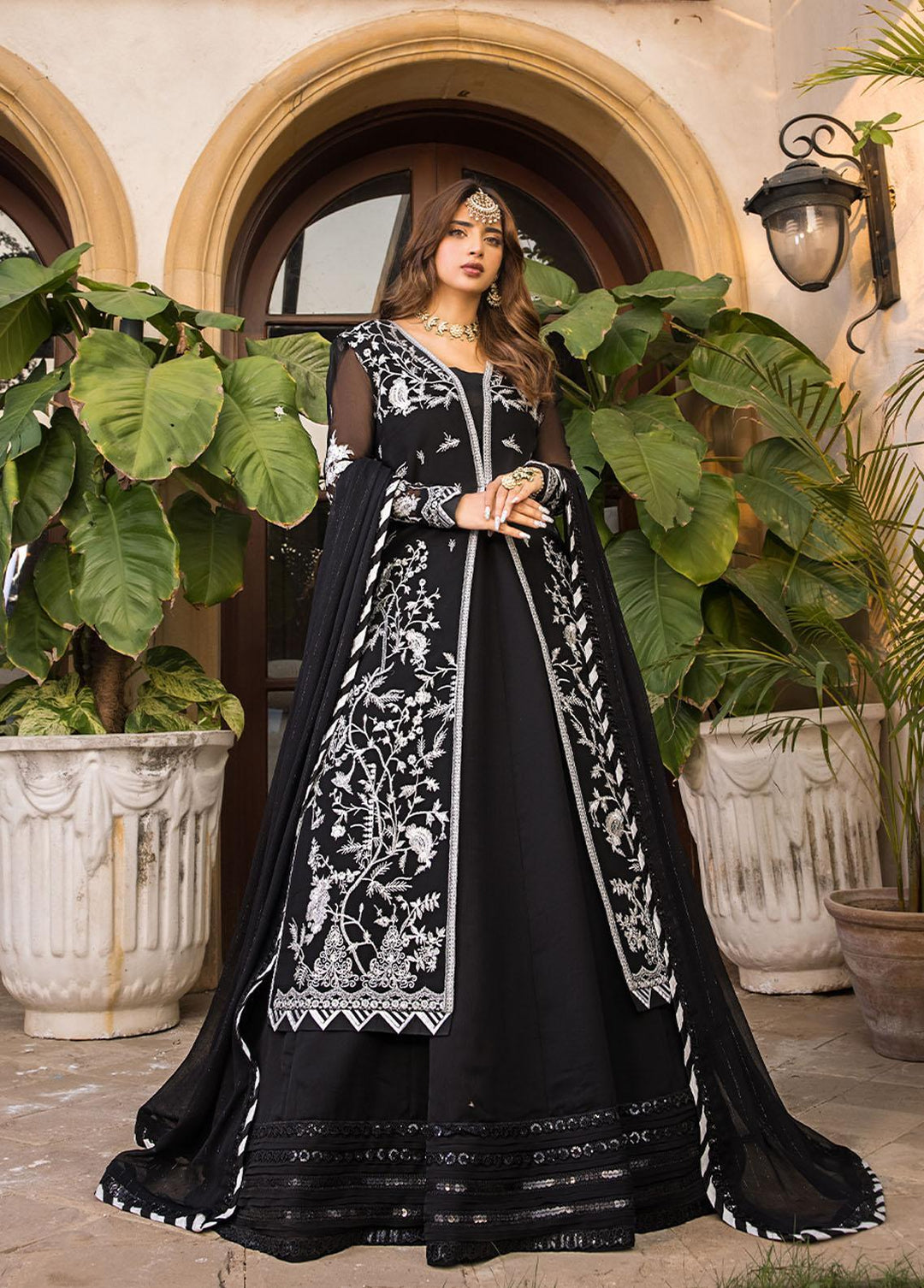 Maahru & Noorie by Asim Jofa Embroidered Chiffon Suits Unstitched 3 Piece AJ23MN AJSM-19 - Festive Collection