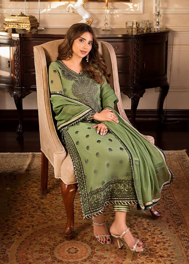 Maahru & Noorie by Asim Jofa Embroidered Chiffon Suits Unstitched 3 Piece AJ23MN AJSM-23 - Festive Collection