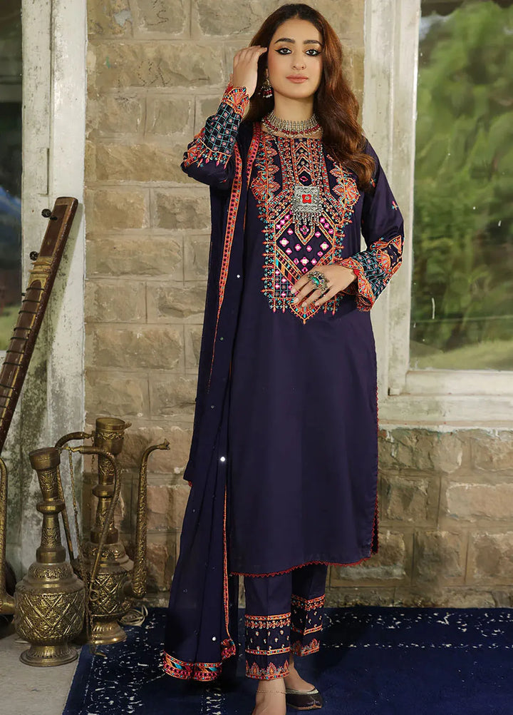 Madame Pret Embroidered Cambric 3 Piece Suit 7029