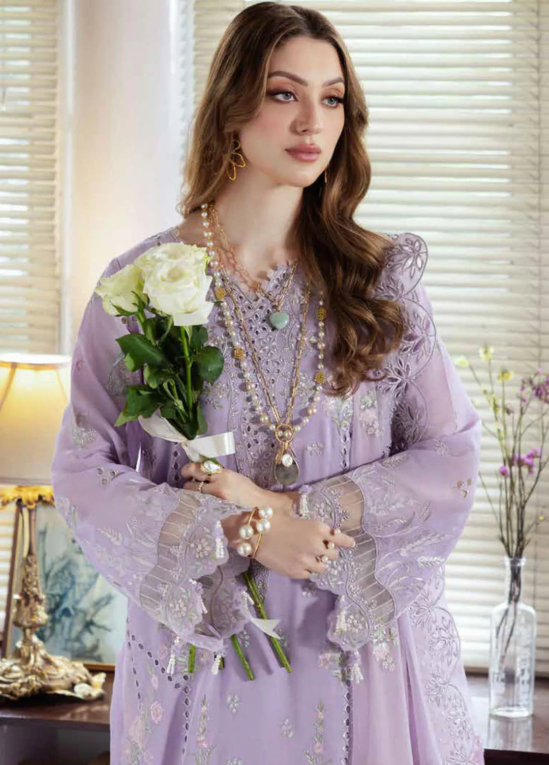 Mademoiselle By Nureh Embroidered Swiss Voil Suit Unstitched 3 Piece NU24MD NE-81 - Summer Collection