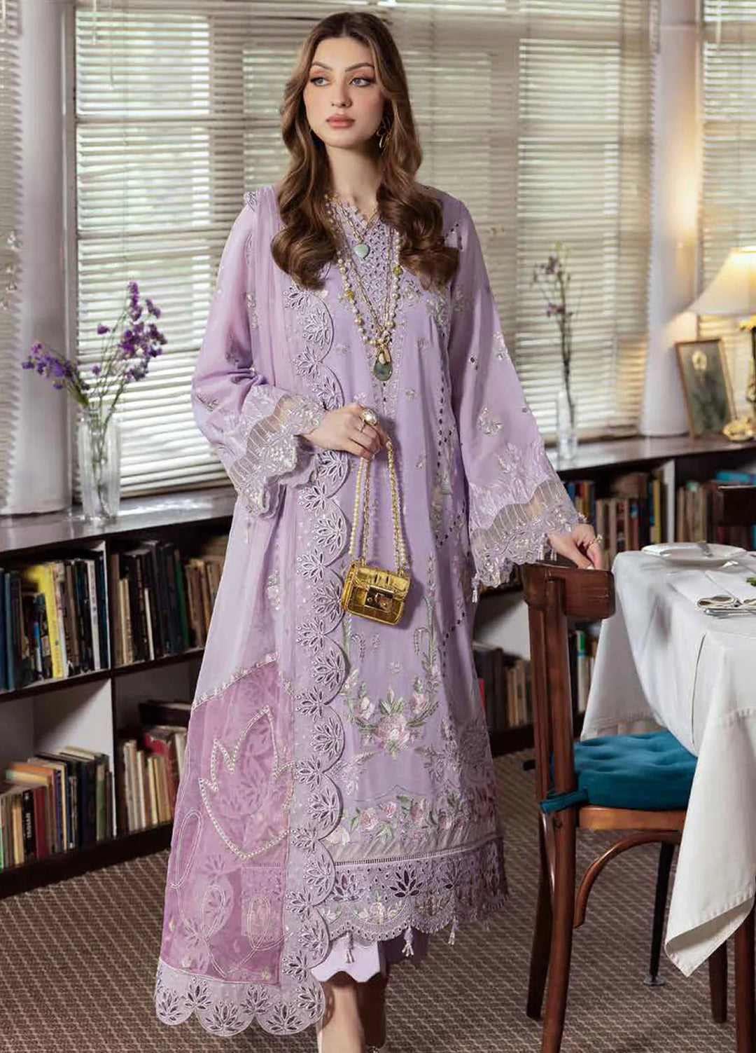 Mademoiselle By Nureh Embroidered Swiss Voil Suit Unstitched 3 Piece NU24MD NE-81 - Summer Collection