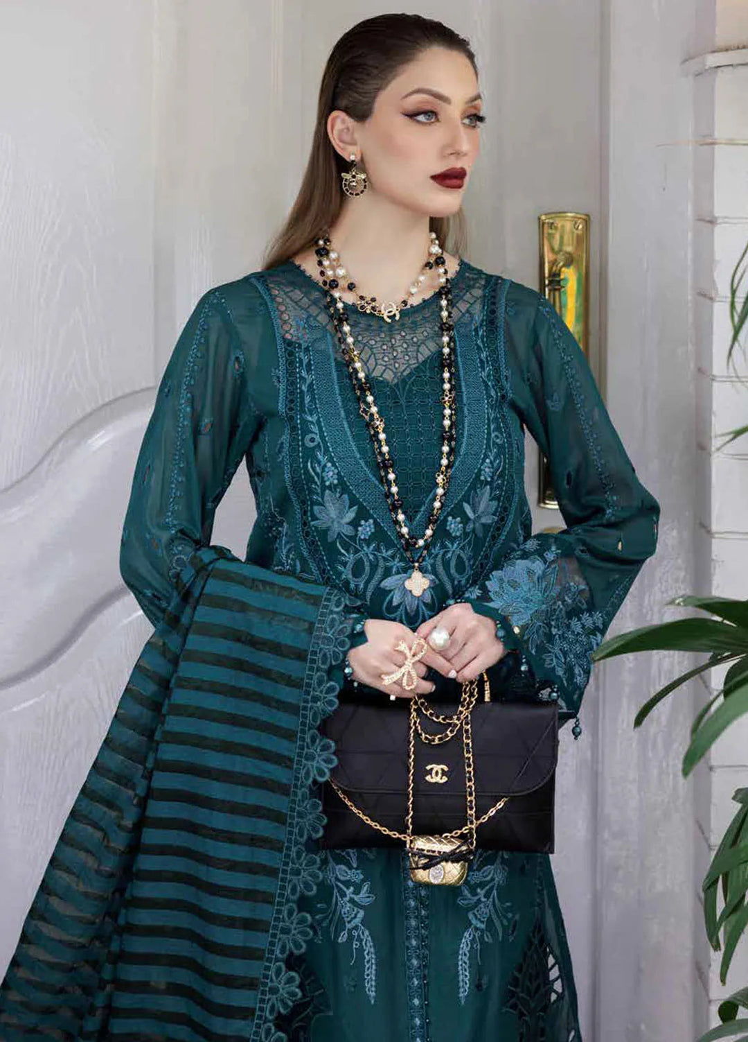 Mademoiselle By Nureh Embroidered Swiss Voil Suit Unstitched 3 Piece NU24MD NE-82 - Summer Collection