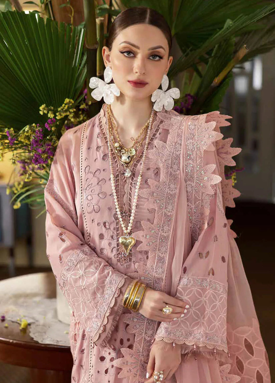 Mademoiselle By Nureh Embroidered Swiss Voil Suit Unstitched 3 Piece NU24MD NE-83 - Summer Collection
