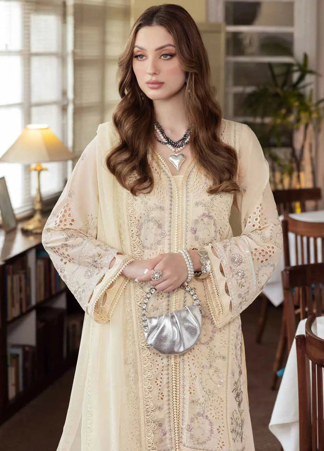 Mademoiselle By Nureh Embroidered Swiss Voil Suit Unstitched 3 Piece NU24MD NE-85 - Summer Collection