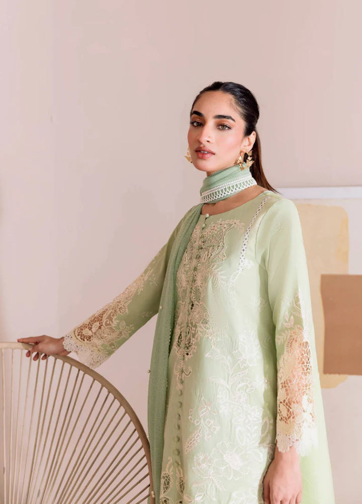 Magnolia Garden by Manara Embroidered Lawn Suits Unstitched 3 Piece MNA25MG Sage - Summer Collection